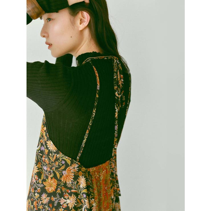 エスニックフラワーキャミワンピース[品番：MKSW0035987