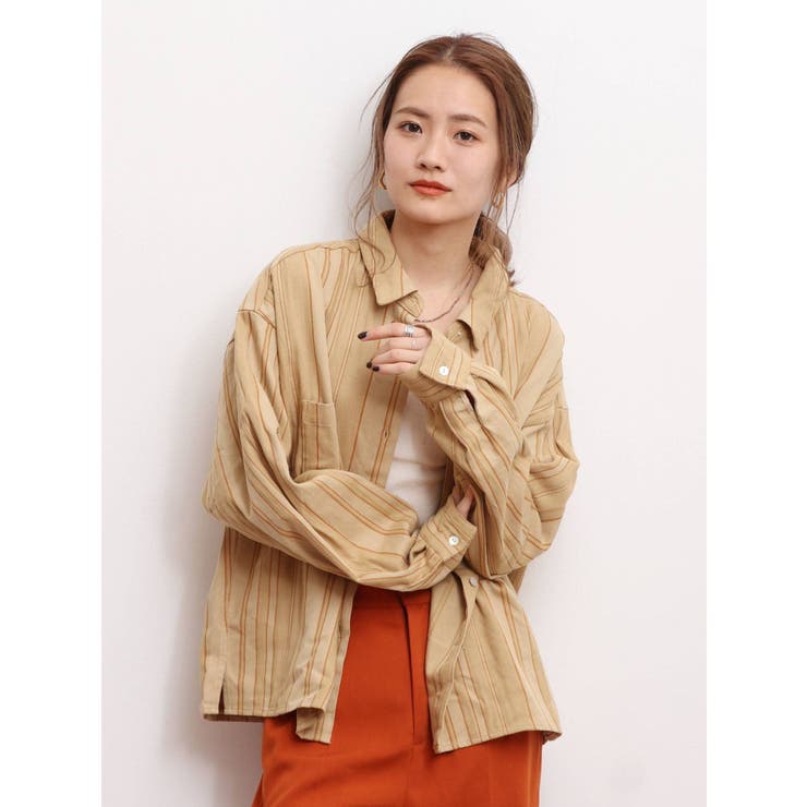 イエロー | ストライプルーズシャツ | Ungrid