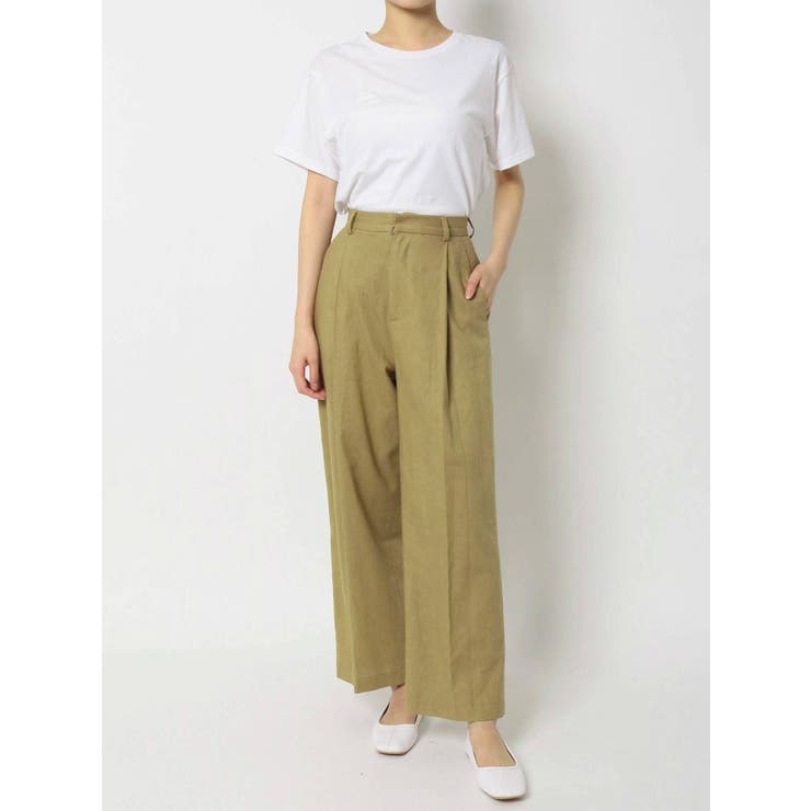 ハイウエストリネン混タックパンツ[品番：MKSW0035898]｜Ungrid