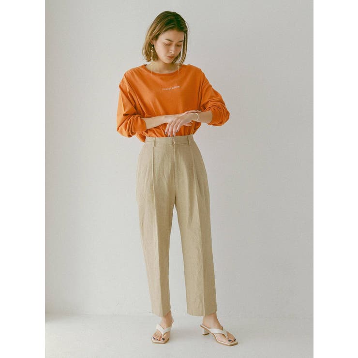 ハイウエストリネン混タックパンツ[品番：MKSW0035898]｜Ungrid