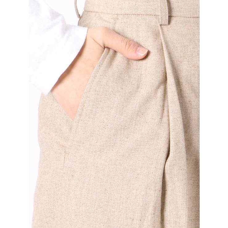 ハイウエストリネン混タックパンツ[品番：MKSW0035898]｜Ungrid