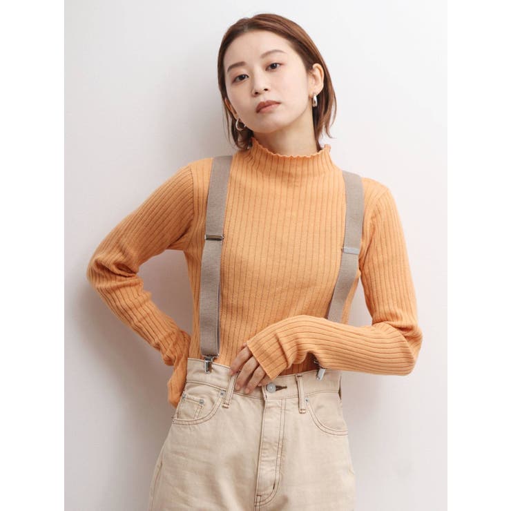 オレンジ | コットンカシミヤハイネックニット | Ungrid