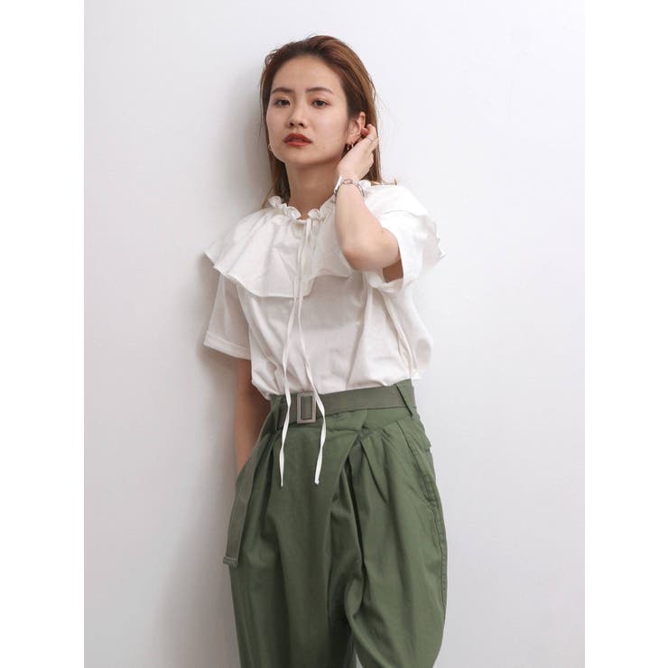 オフホワイト | 2Way付け襟Tee | Ungrid