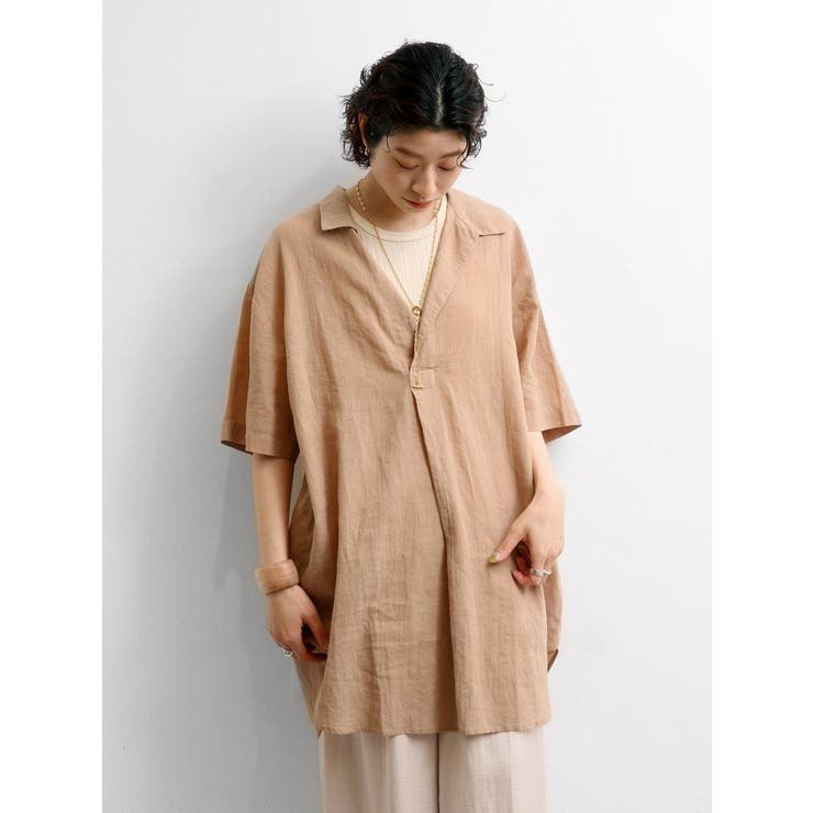 ungrid【新品タグ付】リネン混スキッパービッグシャツ★TODAYFUL リネン混スキッパービッグシャツ[品番：MKSW0015978]｜Ungrid（アン