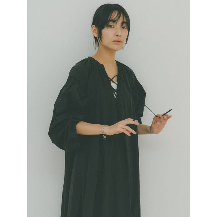 レースアップティアードマキシワンピース[品番：MKSW0041683]｜Ungrid