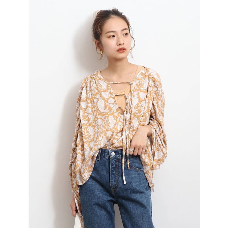 ギャザーデザインペイズリーブラウス 品番 Mksw Ungrid アングリット のレディースファッション通販 Shoplist ショップリスト