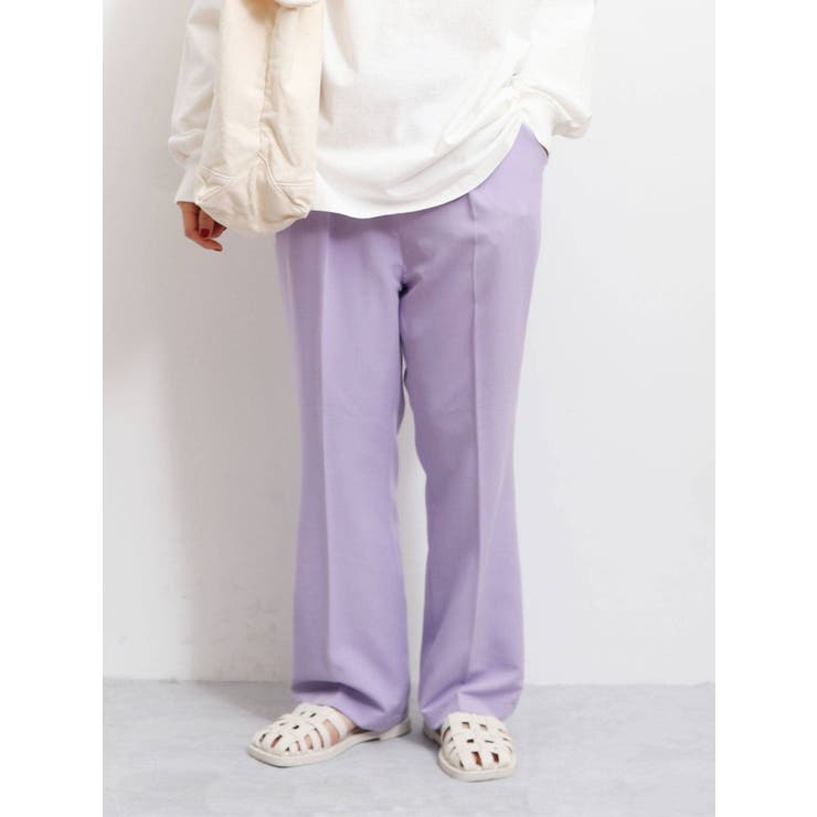 パープル | 【WEB限定】カラータックフレアパンツ | Ungrid