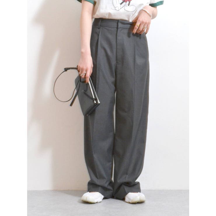 チャコールグレー | センタープレスルーズパンツ | Ungrid