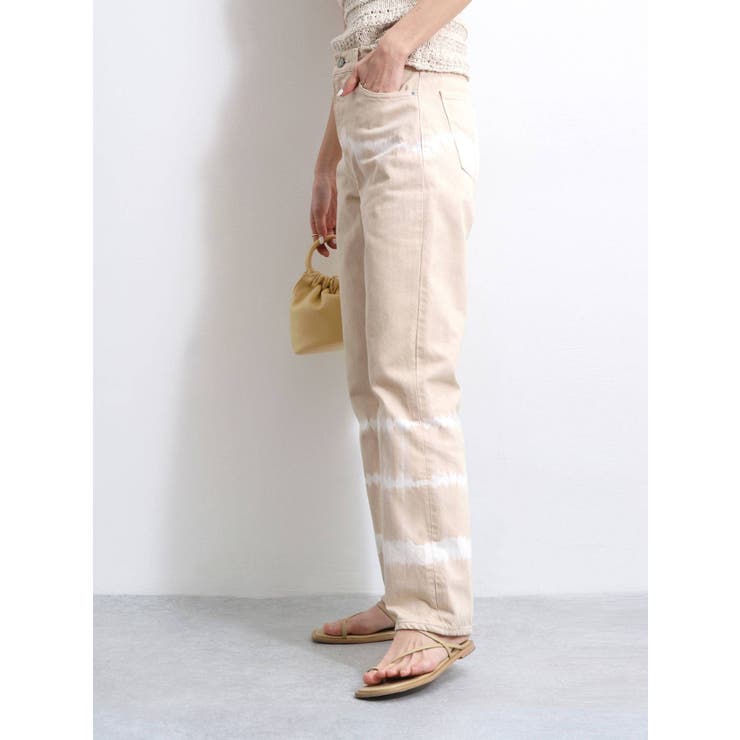 アイボリー | 絞り染めカラーストレートデニム | Ungrid