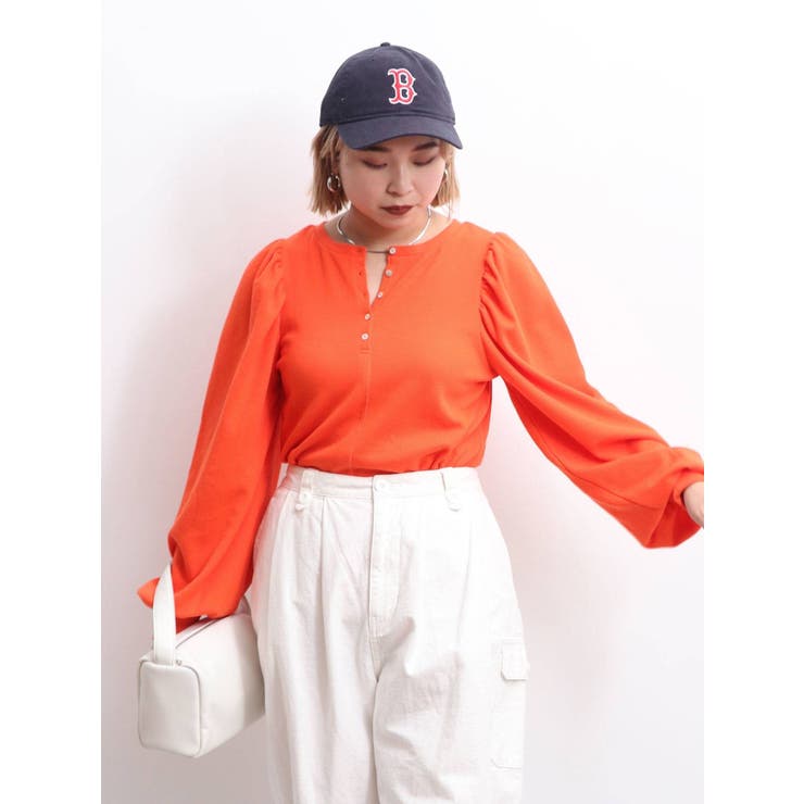 オレンジ | 【WEB限定】ショルダーデザインロングスリーブTee | Ungrid