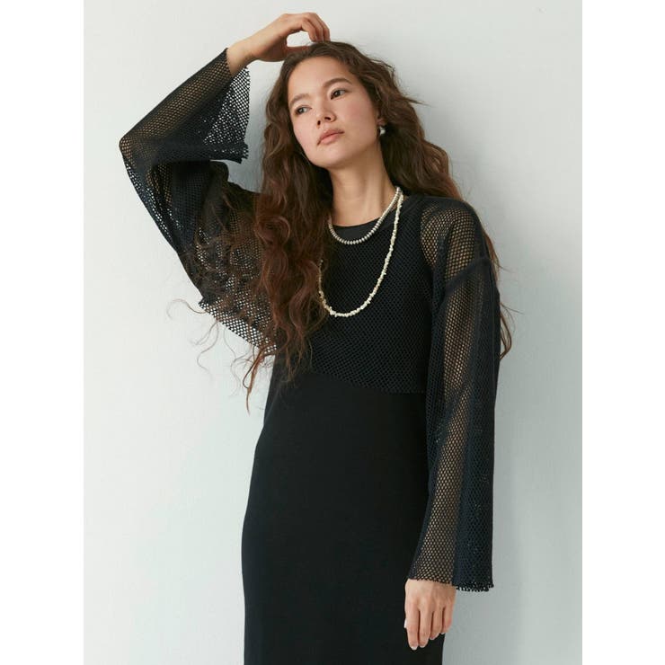 Ungrid（アングリッド）の「ショートメッシュロングスリーブTee
