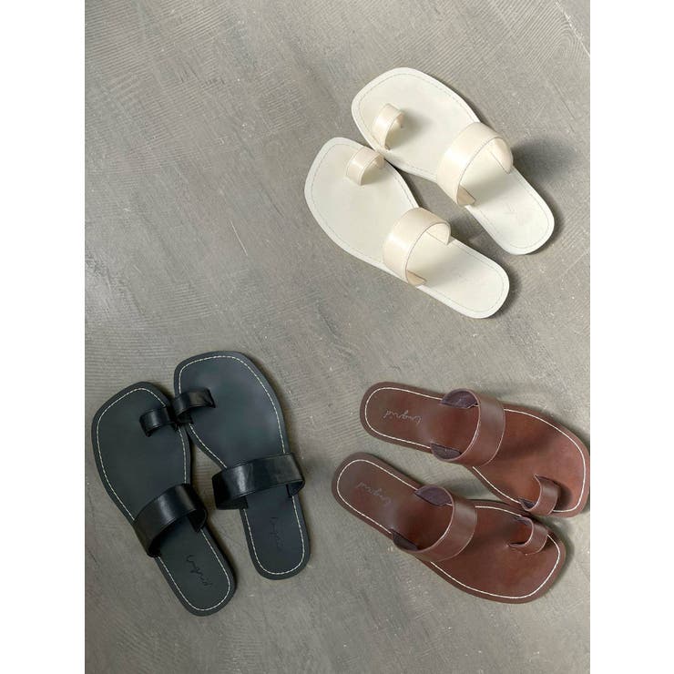 ステッチデザインフラットサンダル[品番：MKSW0043796]｜Ungrid