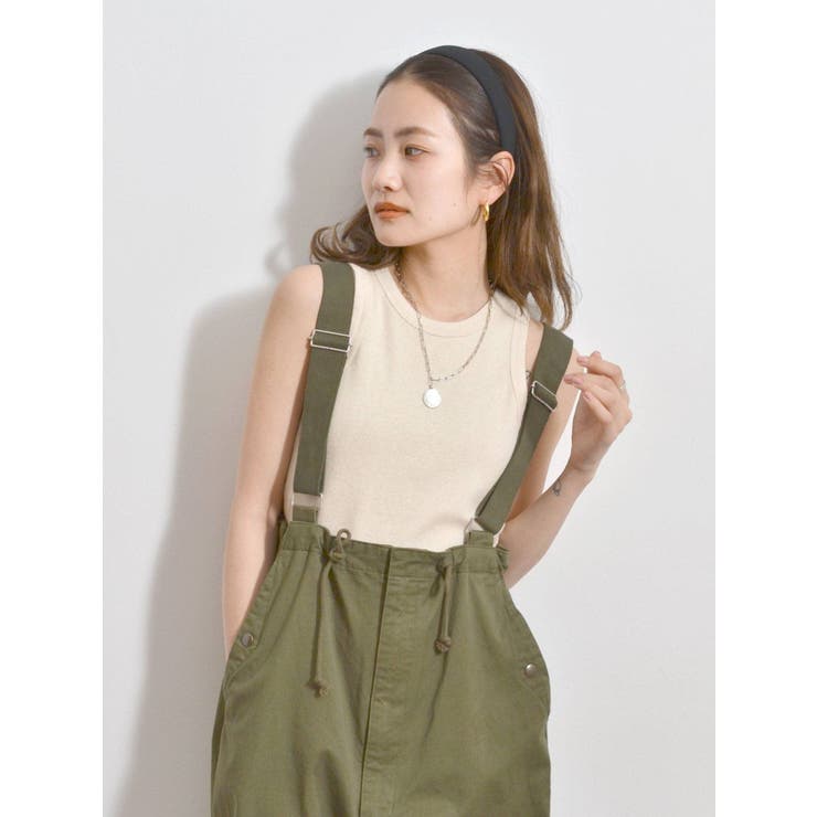 アイボリー | 草木染テレコタンクトップ | Ungrid