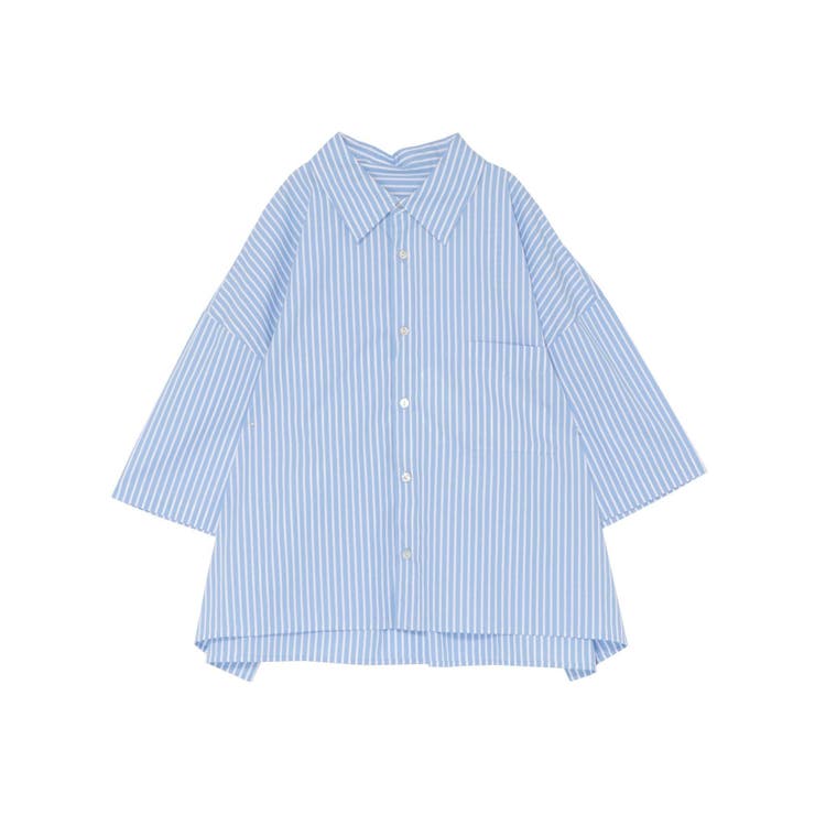 ビッグハーフスリーブストライプシャツ[品番：MKSW0045452