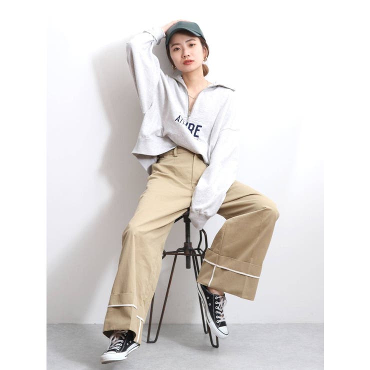 ロールアップワイドチノパンツ [品番：MKSW0045557]｜Ungrid（アングリット）のレディースファッション通販｜SHOPLIST（ショップリスト）