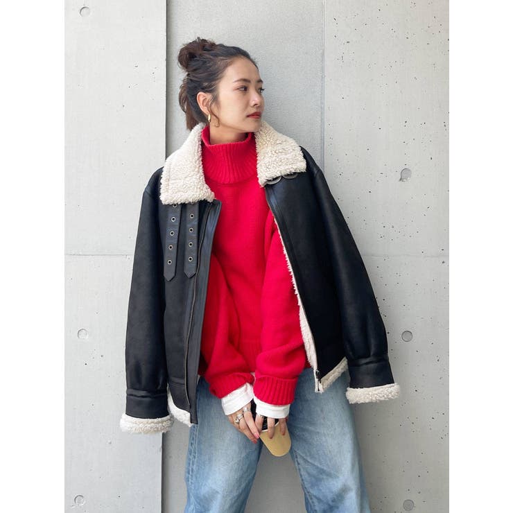 【ゆりゆり】Ungrid フェイクムートンボアブルゾン ゆりゆり】Ungrid フェイクムートンボアブルゾン フェイク