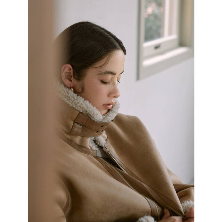 ビッグシルエットフェイクムートンボアブルゾン[品番：MKSW0046886