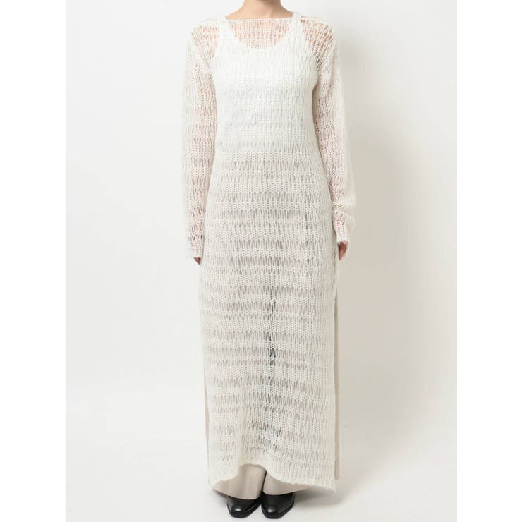 バックオープン透かし編みニットワンピース | Ungrid | 詳細画像10 