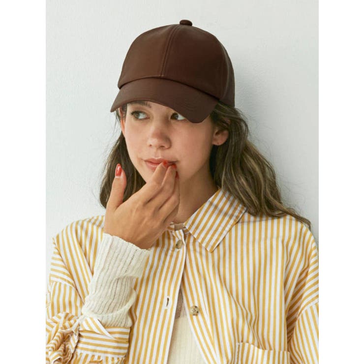 ブラウン | フェイクレザーキャップ | Ungrid