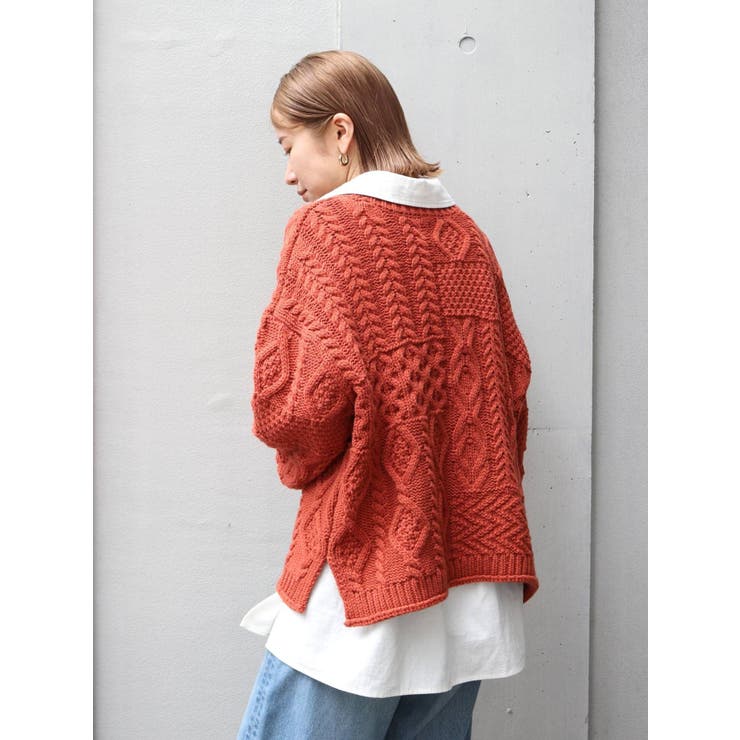 WEB限定】パッチワークケーブルニット[品番：MKSW0047270]｜Ungrid