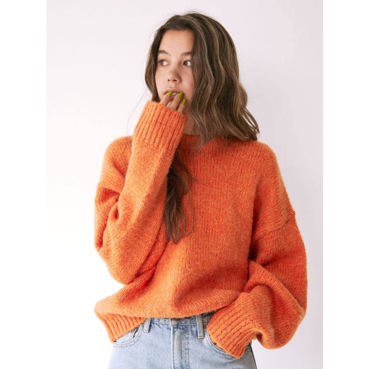 ピンク B モヘアルーズニット Ungrid（アングリッド）の「カラーモヘア混ルーズニット（ニット