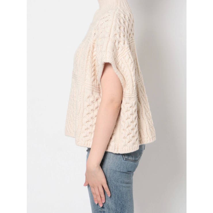 パッチワークケーブルニットベスト | Ungrid | 詳細画像11 