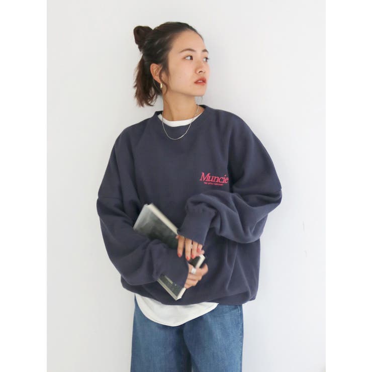 ungrid Muncie ロゴルーズスウェット Muncieロゴルーズスウェット[品番：MKSW0048412]｜Ungrid（アン