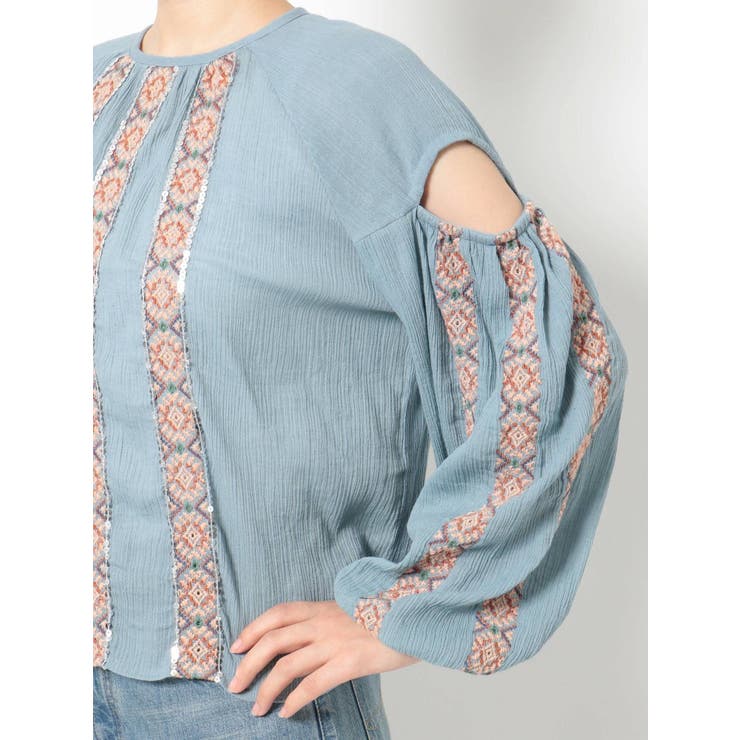 スパンコール刺繍ショートブラウス[品番：MKSW0048420]｜Ungrid（アン 