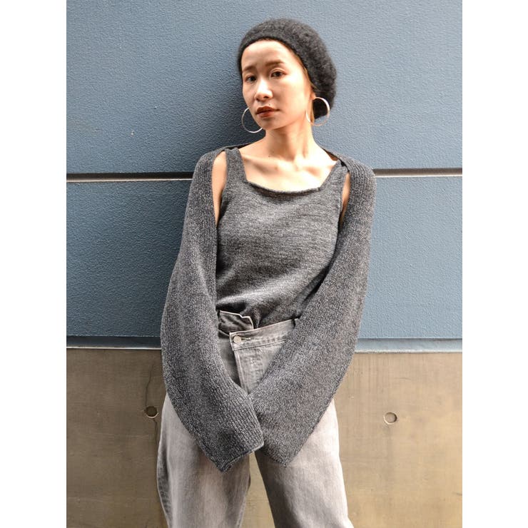 チャコールグレー | マルチウェイショートニットセット | Ungrid