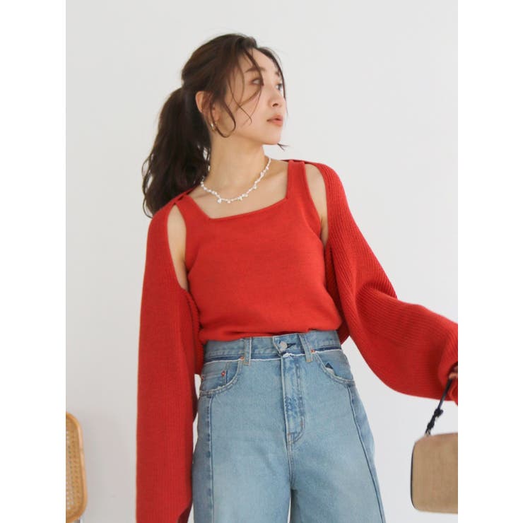 オレンジ | マルチウェイショートニットセット | Ungrid