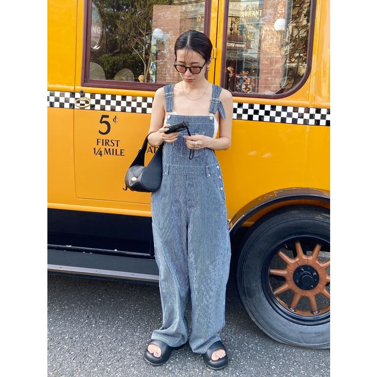 新品 Ungrid アングリッド ルーズヒッコリーデニムサロペット Sサイズ Ungrid（アングリッド）の「ルーズヒッコリーデニムサロペット