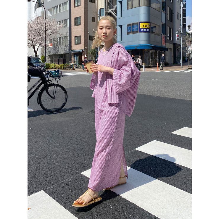 Ungrid（アングリッド）の「ギンガムチェックハーフスリーブ