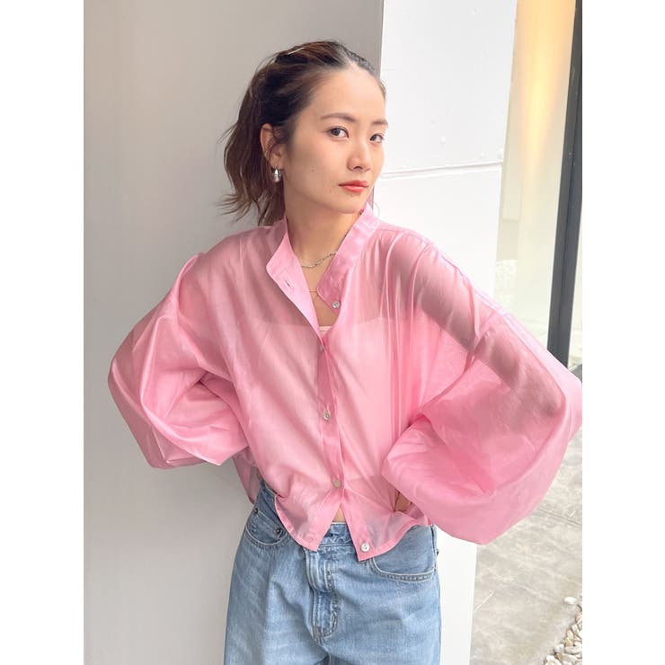 ピンク | 【WEB限定】シアーショートシャツ | Ungrid