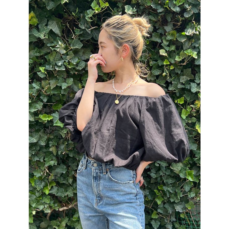 ブラック | オフショルボリュームブラウス | Ungrid