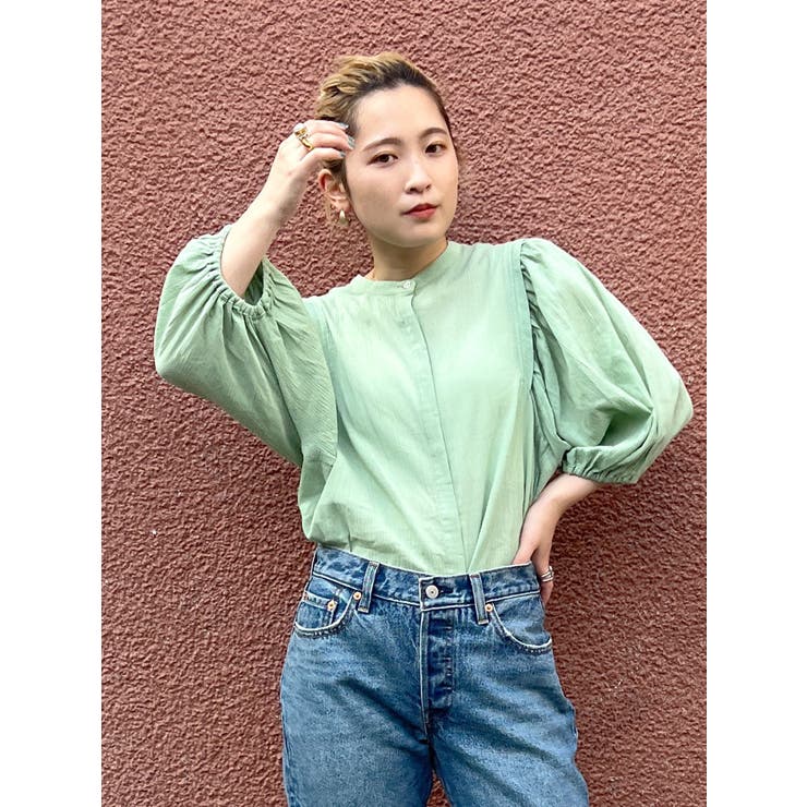 グリーン | 2wayタックハーフスリーブブラウス | Ungrid