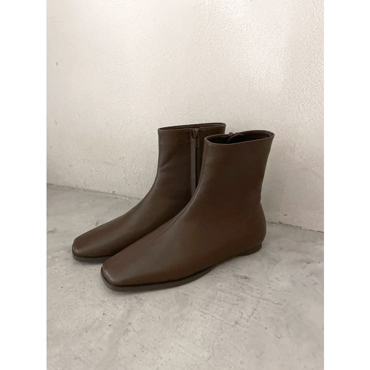 ブラウン | ミドル丈フラットブーツ | Ungrid