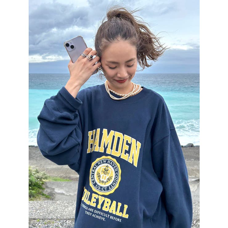 ネイビー | 【WEB限定】カレッジルーズスウェット | Ungrid