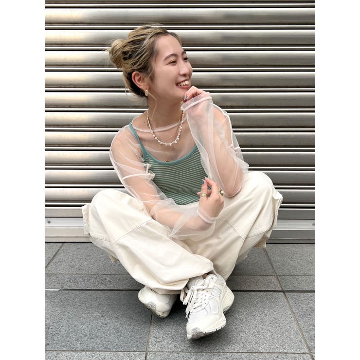 チュールショートロングスリーブTee | Ungrid | 詳細画像1 