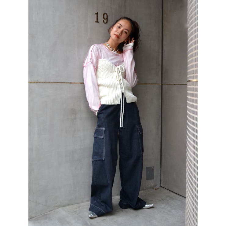 チュールショートロングスリーブTee | Ungrid | 詳細画像13 