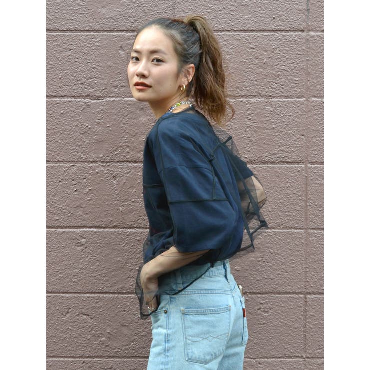 チュールショートロングスリーブTee | Ungrid | 詳細画像3 