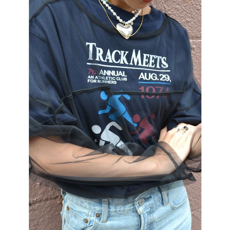 チュールショートロングスリーブTee | Ungrid | 詳細画像4 