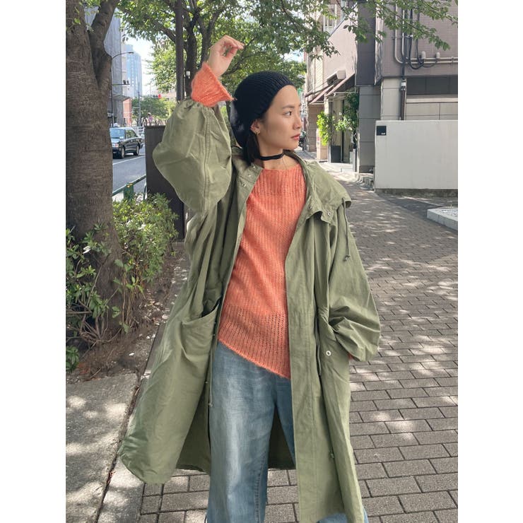 カーキ | フードミリタリーボリュームコート | Ungrid