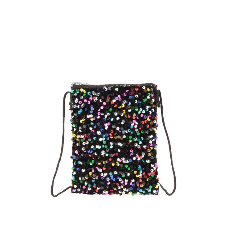 FIORELLI★スパンコール ロゴ ショルダーバッグ ポシェット★黒 org.jpg