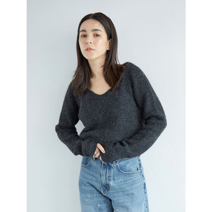 Ungrid（アングリッド）の「オフショルショートニット（ニット