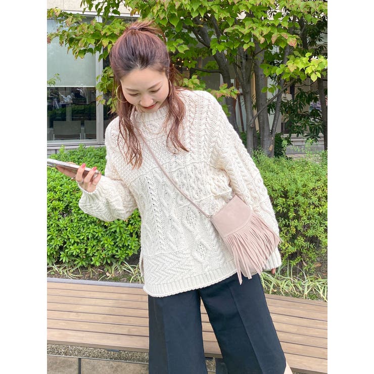 セール】【WEB限定】パッチワークケーブルニット（ニット