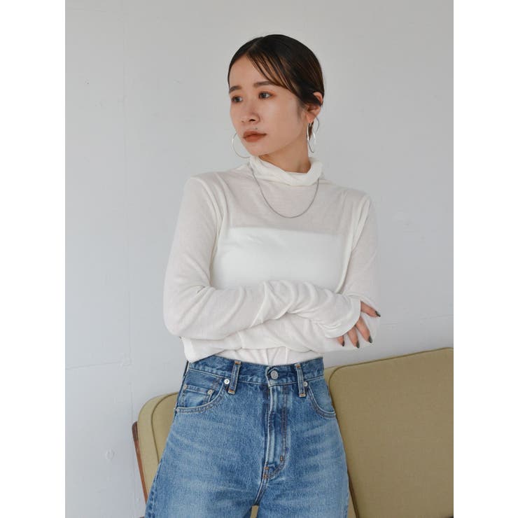 ハイネックシアーロングスリーブTee | Ungrid | 詳細画像6 