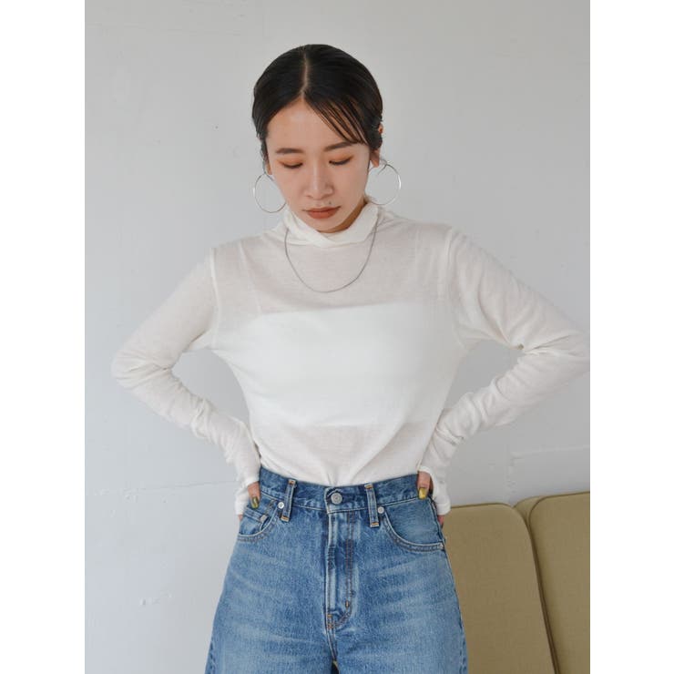 ハイネックシアーロングスリーブTee | Ungrid | 詳細画像7 