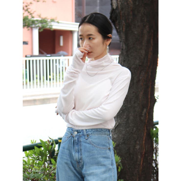 ピンク | ハイネックシアーロングスリーブTee | Ungrid