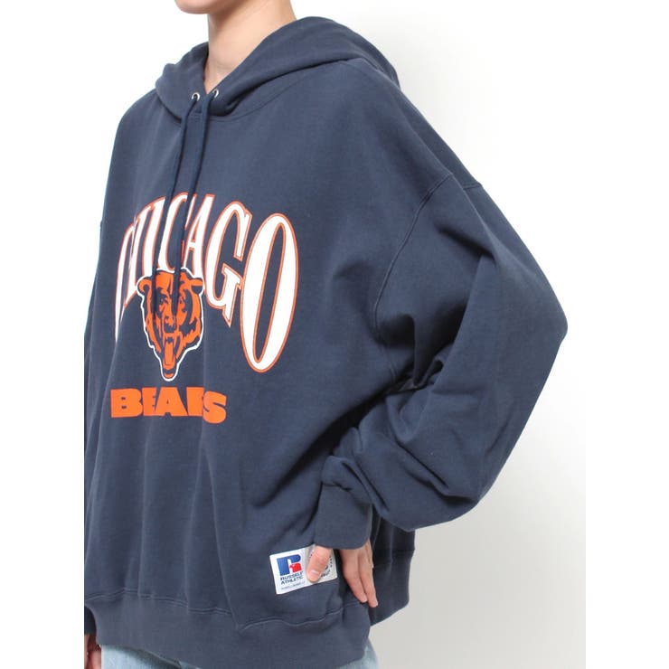 ライトグレー】RUSSELL別注 CHICAGO BEARS ビッグパーカー[品番