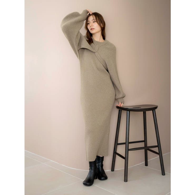 ミディアムグレー | ボレロセットニットワンピース | Ungrid